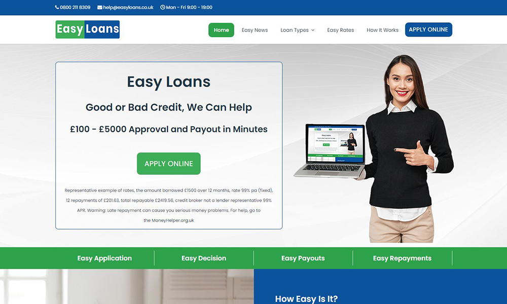 EasyLoans.co.uk Screenshot Large